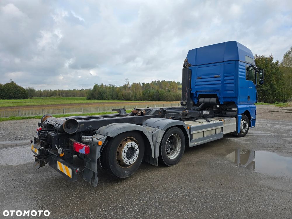 MAN TGX 26.440 Meiller MANUAL Hakowiec 6x2 oś skretna hak złom śmieci gruz makulatura kontener przyczepa - 5