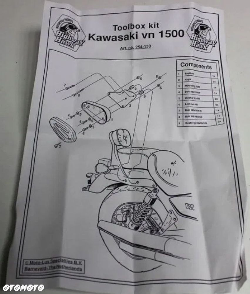 Chromowany schowek Highway Hawk Kawasaki VN1500 Vulcan Classic - 9