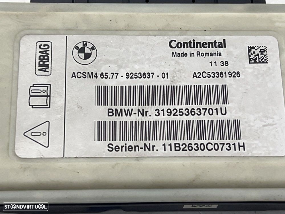 Centralina airbag BMW 5 (F10) REF. 31925363701U - 3