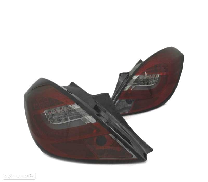 FAROLINS TRASEIROS LED PARA OPEL CORSA D 3P 06-14 RED SMOKED VERMELHO FUMADO ESCURECIDO - 2