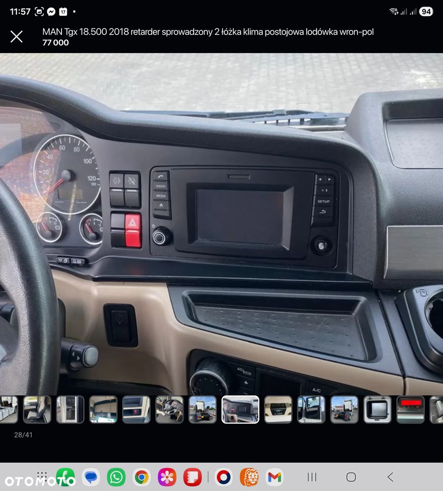 MAN Tgx 18.500 mały przebieg 2017 retarder sprowadzony 2 łóżka serwis lodówka wron-pol - 28