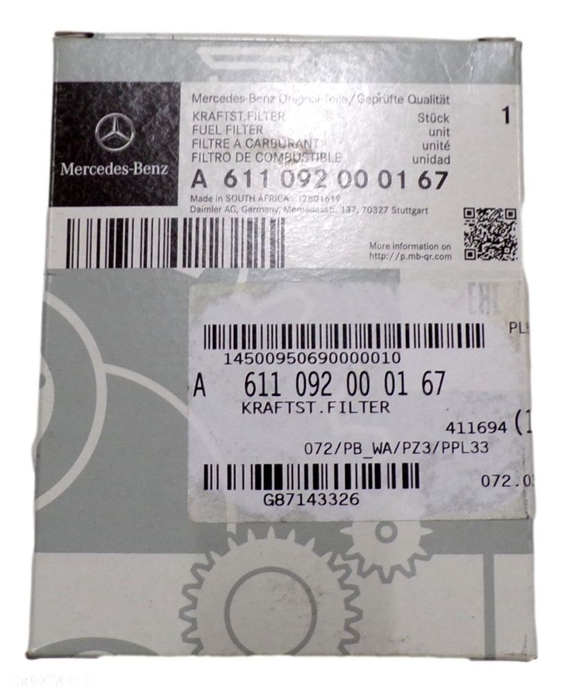 MERCEDES W203 W463 ML CLK Filtr paliwa ORYGINAL - 2