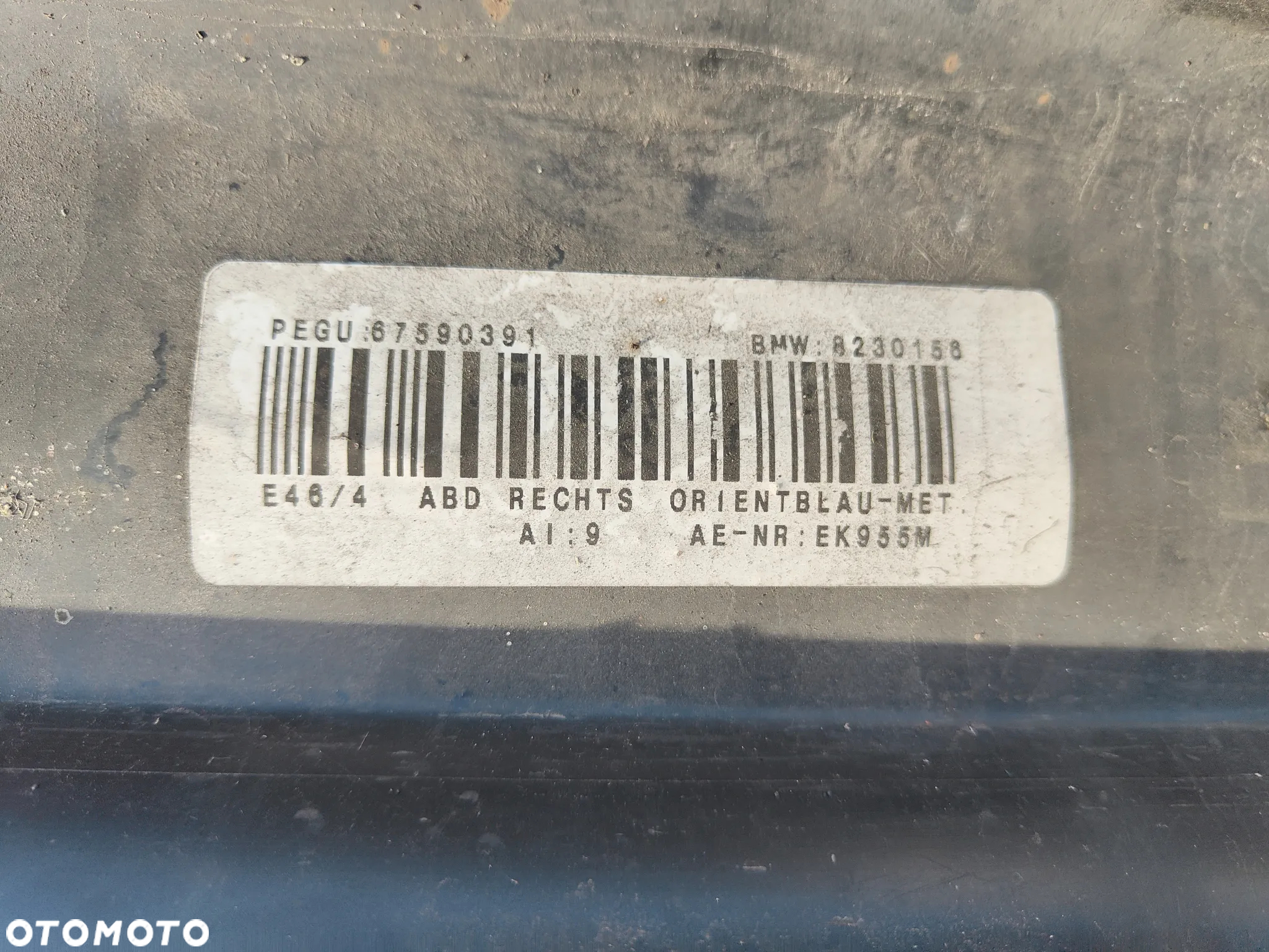 BMW E46 Sedan Kombi przed liftingiem Listwa progowa Orientblau Prawa - 9