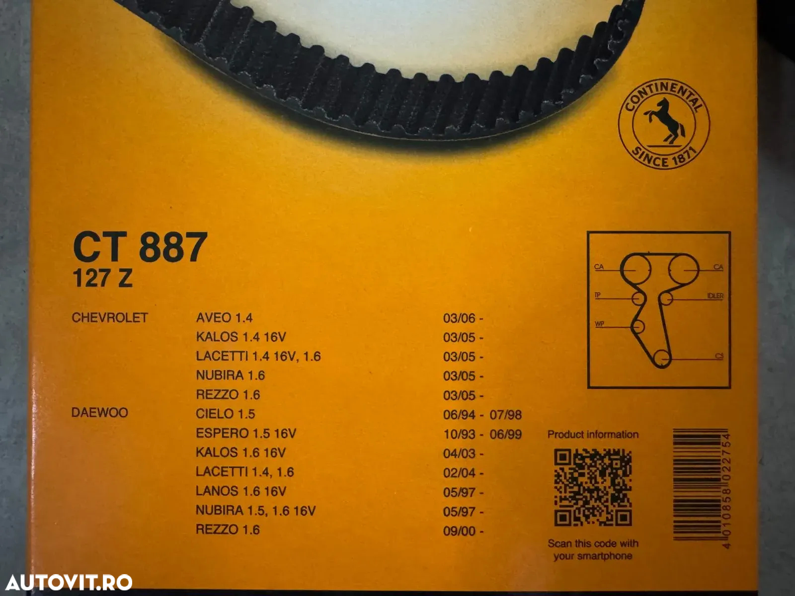 CT887 | Curea Distributie Continental | Chevrolet Kalos - 2