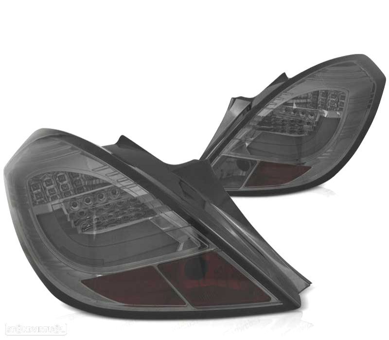 FAROLINS TRASEIROS OPEL CORSA D 3P 06-11 LED VERMELHO ESCURECIDO - 2