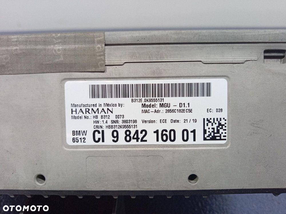 BMW X5 G05 18- RADIO MODUŁ NAWIGACJA MGU-IL 9842160 - 7