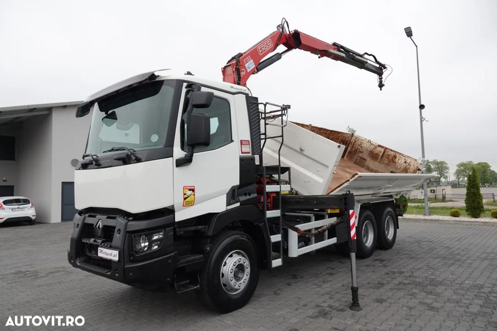 Renault C 380 / 6x4 / TIPPER 3 LATE + HDS FASSI F135 / HYDROBRA / EURO 6 / RADIO CONTROL / ROTATOR / BORDMATIC - 5