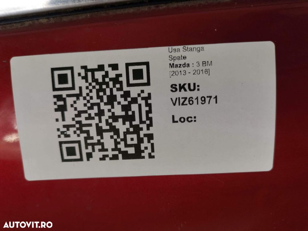 Usa Stanga Spate Mazda 3 BM 2013 2014 2015 2016 Originala Avariata - 9