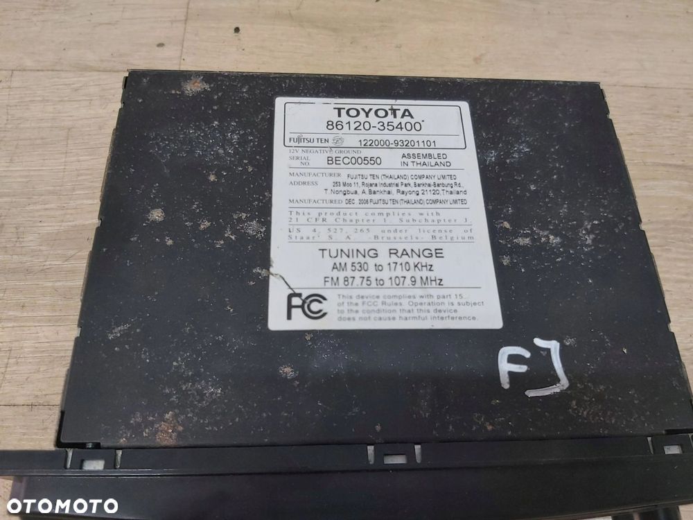 Toyota FJ Cruiser radio CD oryginał 86120-35400 - 9