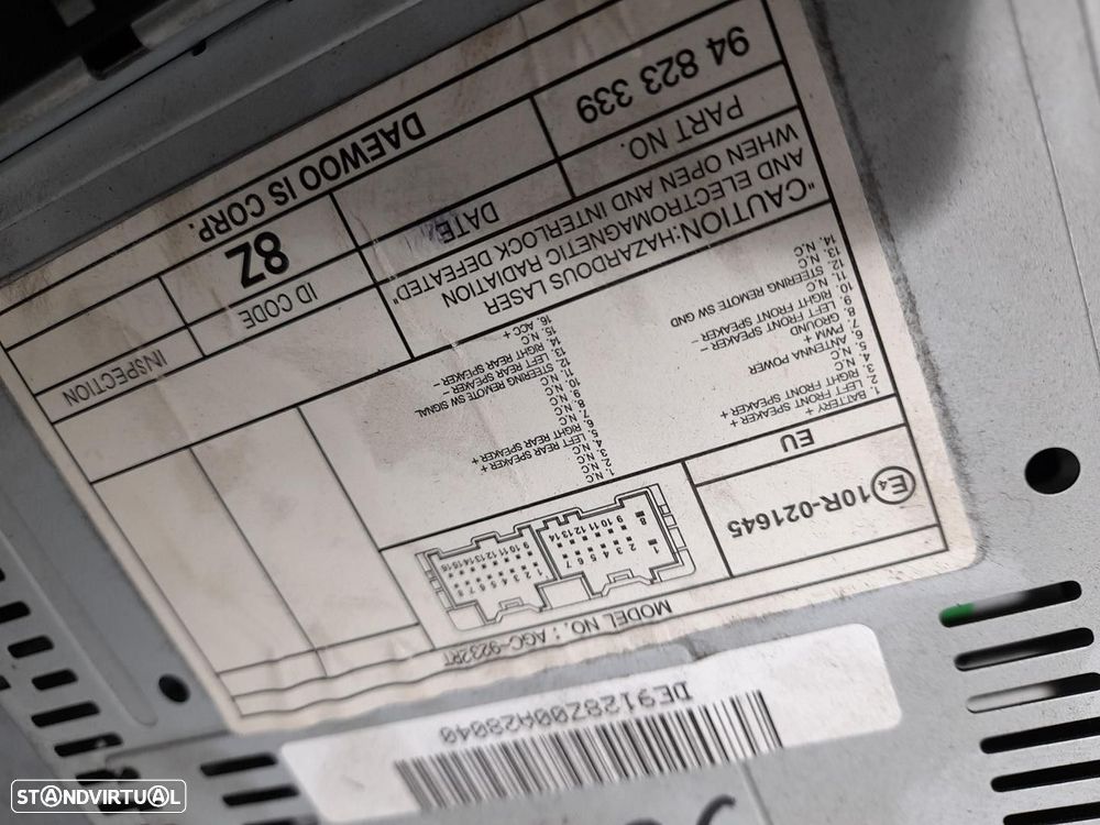 SISTEMA AUDIO / RADIO CD CHEVROLET AVEO / KALOS SEDAN 2010 -94823339 - 2