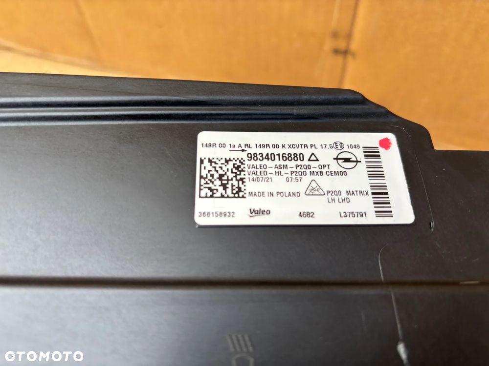 Opel Mokka B II Oryginalna Lampa Lewa Przednia Full Led 9834016880 Matrix Intelli LUX Europejka Kompletna Ładna Cała - 5