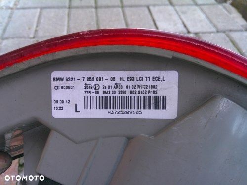 BMW 3 E92 E93 LIFT LCI LEWA TYLNA LAMPA ORYGINAŁ 6321-7252091-05 - 5