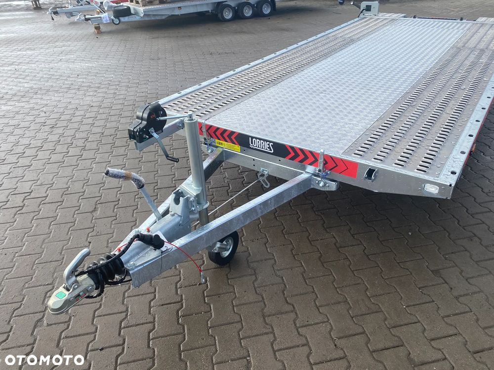 Lorries DOSTAWA! Przyczepa Laweta PLI27-4521 wym. 450x201cm Przyczepa do przewozu aut, UCHYLNA! Zintegrowane najazdy, FULL LED, 2 osie, podłoga aluminiowa DMC 2700kg - 7