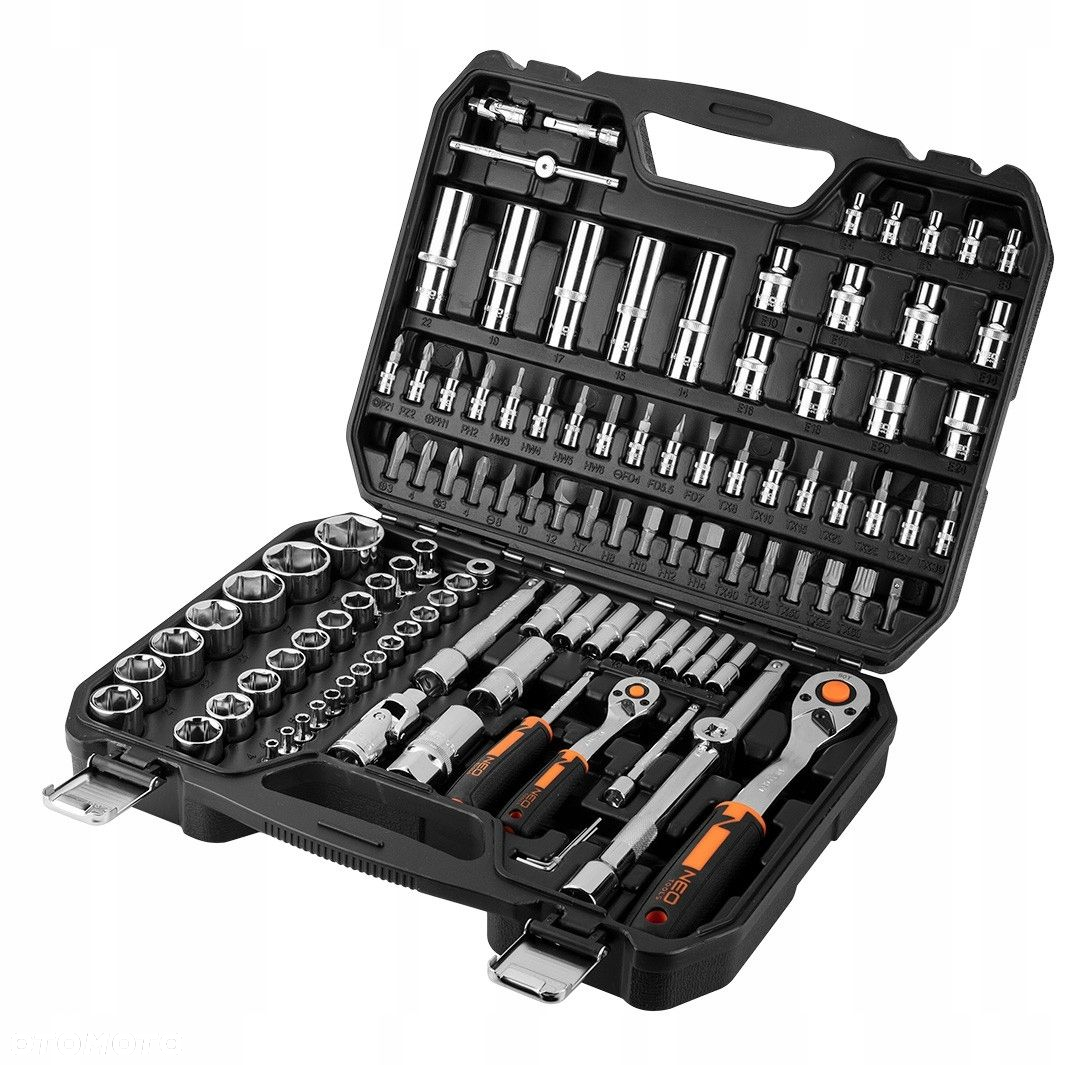 NEO 10-066 ZESTAW KLUCZE NASADOWE NASADKI TORX 1/4" 1/2" walizka 110el XXXL - 2