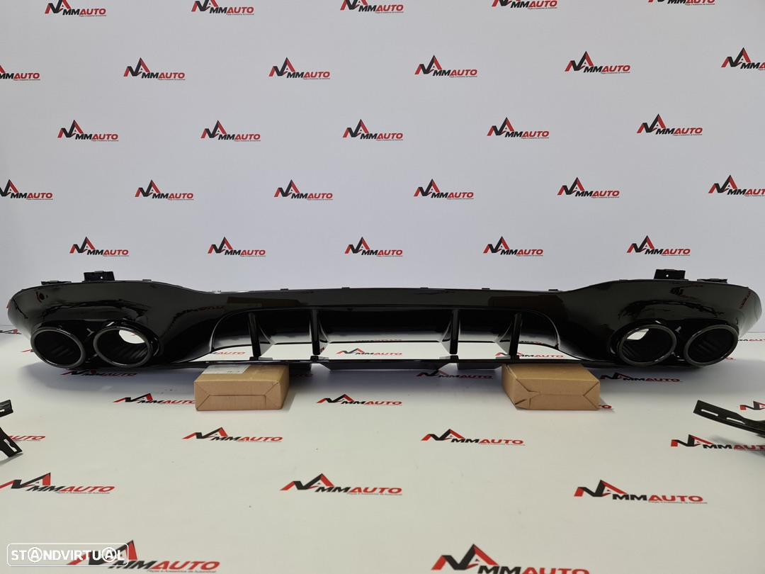 Difusor Traseiro Mercedes Classe A W177 Look A45 (Ponteiras Pretas) - 2