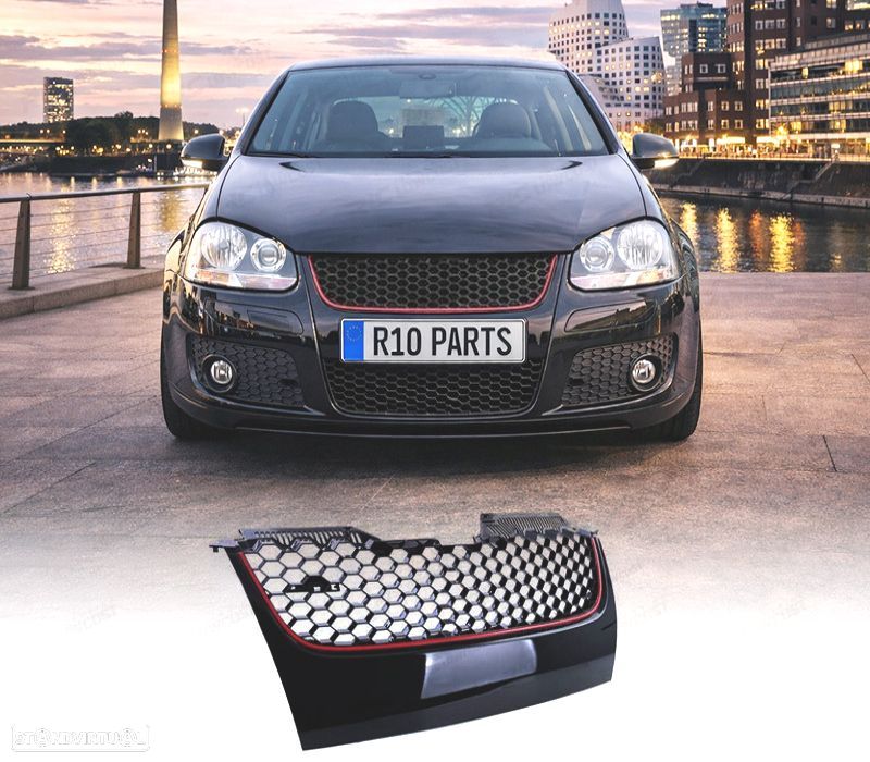GRELHA FRONTAL VOLKSWAGEN VW GOLF 5 PRETO VERMELHO LOOK GTI - 1
