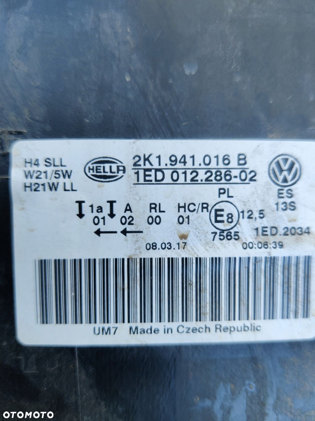 VW Caddy 2K1 lampa prawa 2k1941016b - 6