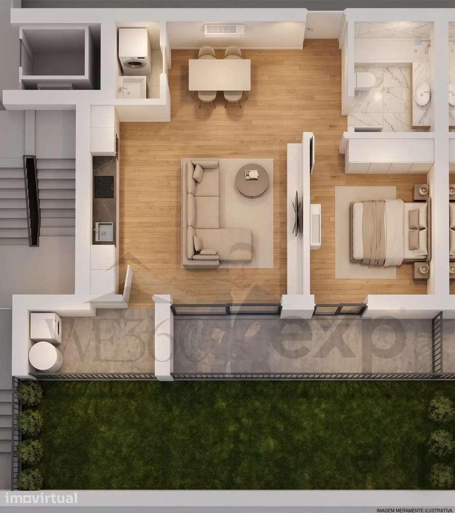 Apartamento T1 com Logradouro Privativo e Piscina - Grande imagem: 2/10