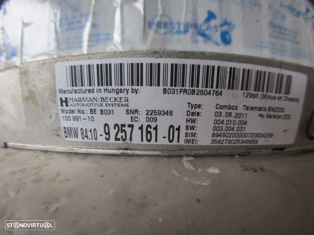 Modulo 925716101 BMW E92 COUPE FASE 2 2012 335D 285CV 2P BRANCO Módulo Controlo Do Bluetooth - 3