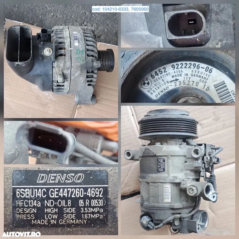 Anexe motor N13 Alternator compresor pompa apa pompa benzina rampa injectoare turbina bobina inductie electromotor benzina bmw seria 1 seria 3 F20 F21 F30 - 2