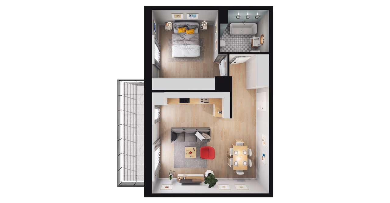 2-pokojowe mieszkanie 50m2 + balkon Bez Prowizji - Pełny obrazek: 2/23