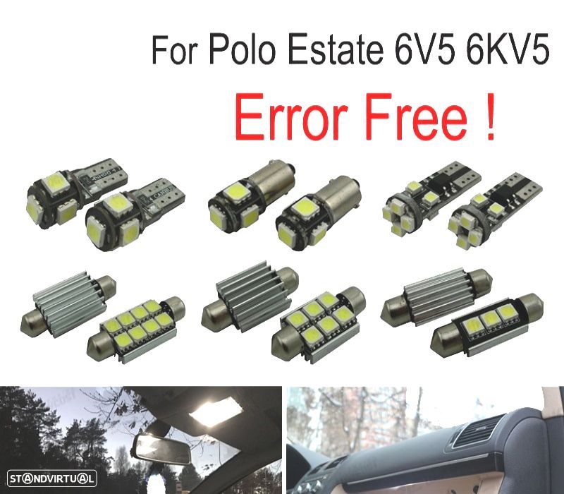 KIT COMPLETO 12 LAMPADAS LED INTERIOR PARA VOLKSWAGEN VW POLO ESTATE VARIANT 6V5 6KV5 97-02 - 1