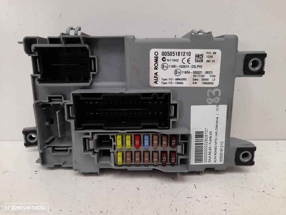 CAIXA DE RELES FUSÍVEIS ALFA ROMEO MITO 145 - 1