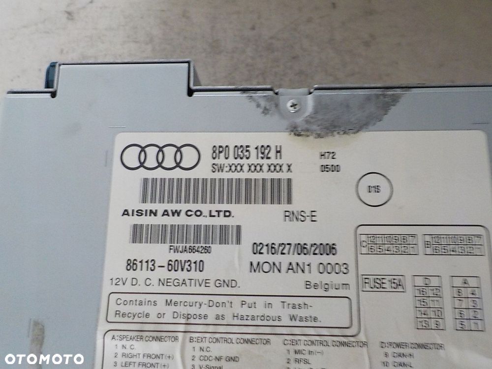 AUDI A3 II 8P LIFT RADIO NAWIGACJA FABRYCZNA 8P0035192H - 2