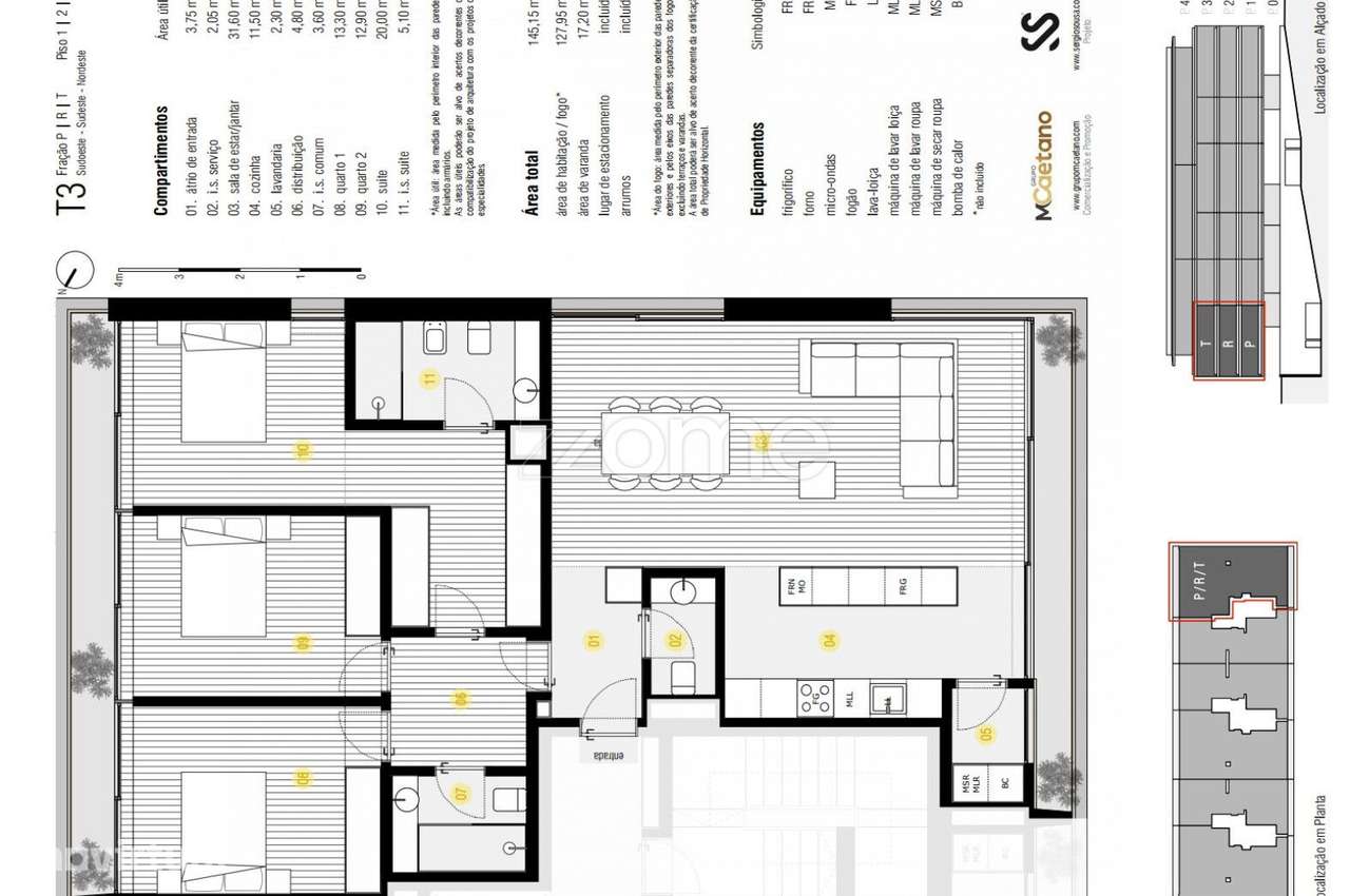 Apartº T3 T Estilo de Vida Douro Atlântico III Foz Rio Douro - Grande imagem: 4/15