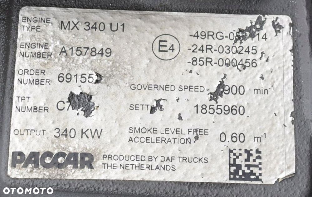 SILNIK KOMPLETNY DAF ATE XF CF 105 410 460 KM E5 - 9