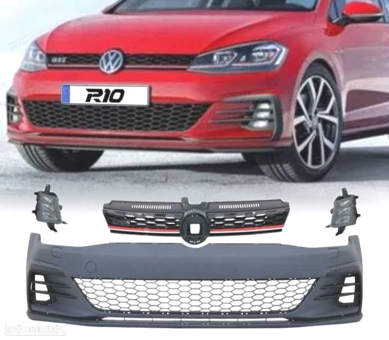 PARA-CHOQUES DIANTEIRO VOLKSWAGEN VW GOLF 7 12-17 LOOK GTI + FAROIS NEVOEIRO - 1