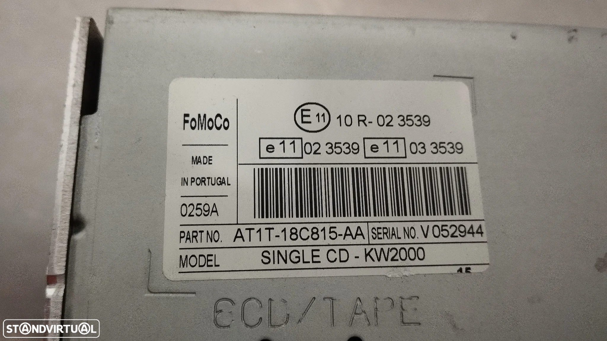 AUTO-RADIO ORIGINAL FORD TRANSIT CONNECT REF. AT1T-18C815-AA - 2