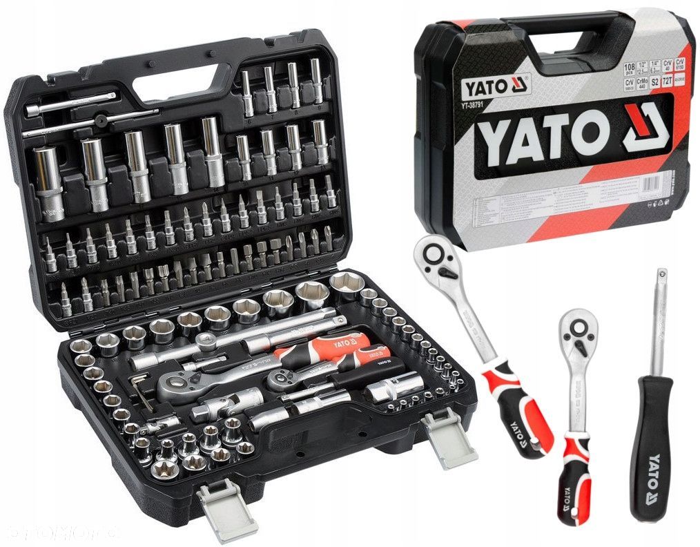 YATO ZESTAW KLUCZY 108el KLUCZE NASADOWE YT-38791 TORX 1/4" i 1/2" NASADKI - 1