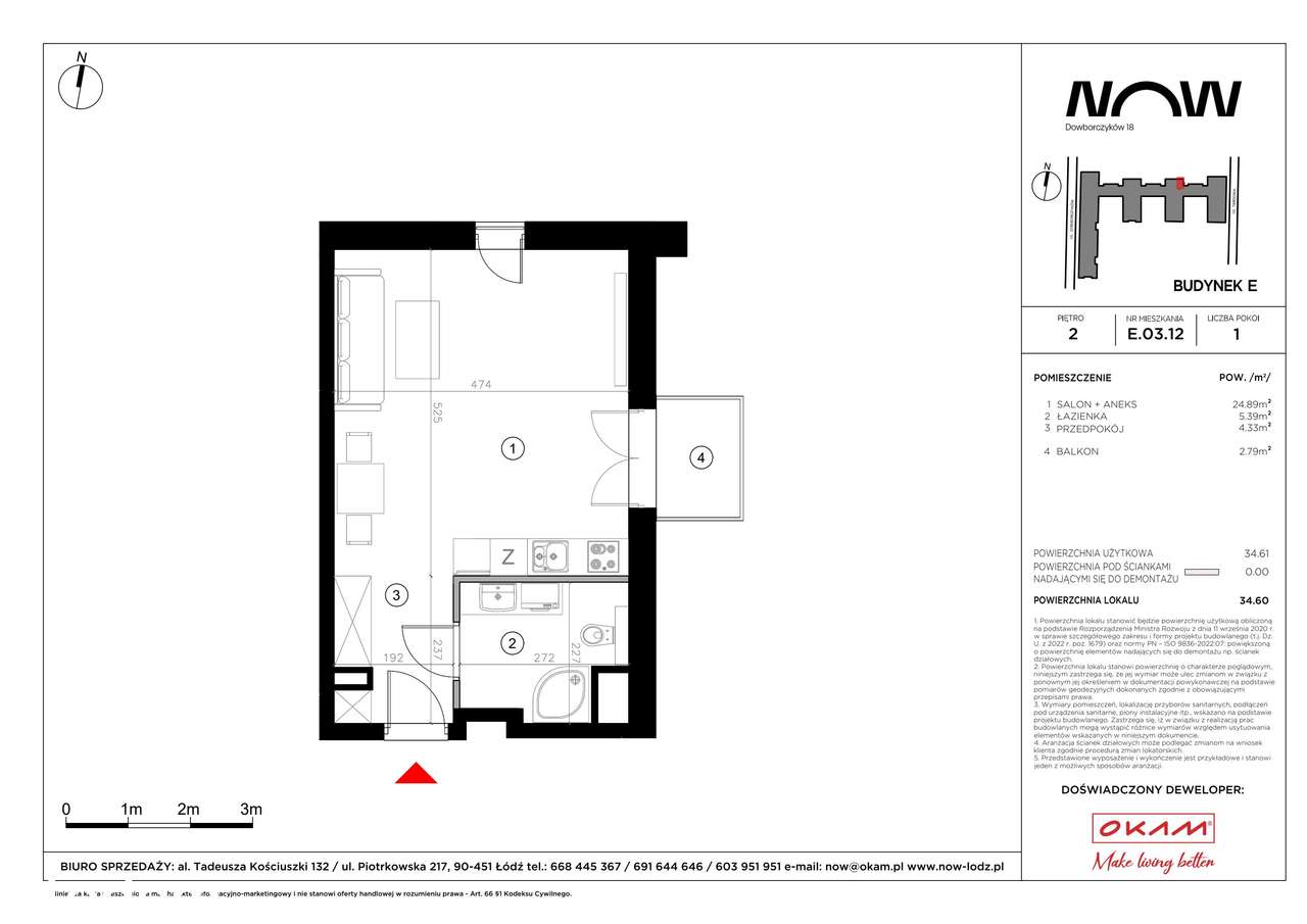 1-pokojowe mieszkanie 34m2 + balkon Bez Prowizji - Pełny obrazek: 2/8