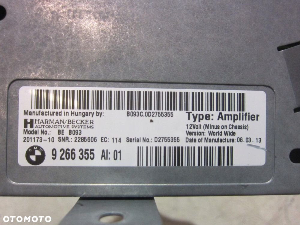 BMW 5 F10 WZMACNIACZ HIFI 65129266355 65129312592 65129239388 9266355 - 6