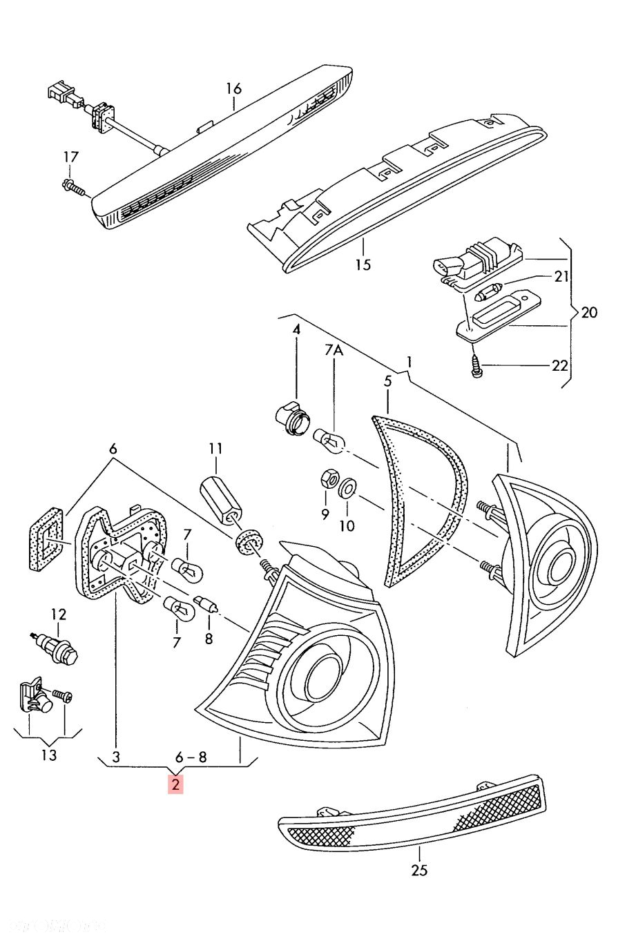 LAMPA PRAWA TYLNA TYŁ VW GOLF V SEDAN 03-09 1K6945096E - 2