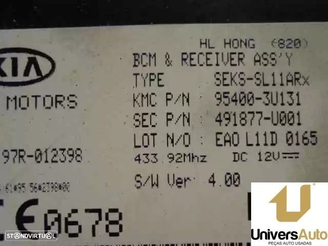 CENTRALINA CHECK CONTROL KIA SPORTAGE 2012 -391202A051 - 4