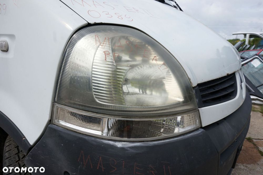 MASKA ZDERZAK BŁOTNIKI LAMPY MASTER II LIFT O389  RENAULT 2003-2010 BIAŁY PRZÓD KOMPLETNY - 19