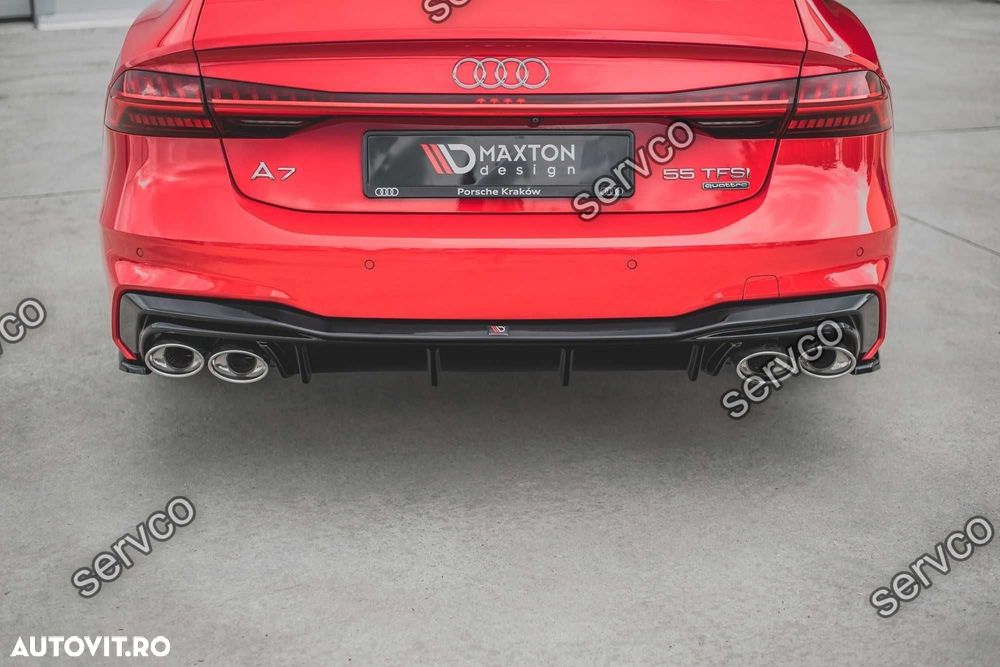 Difuzor bara spate Audi A7 C8 S-Line plus imitatii evacuare Maxton - 6