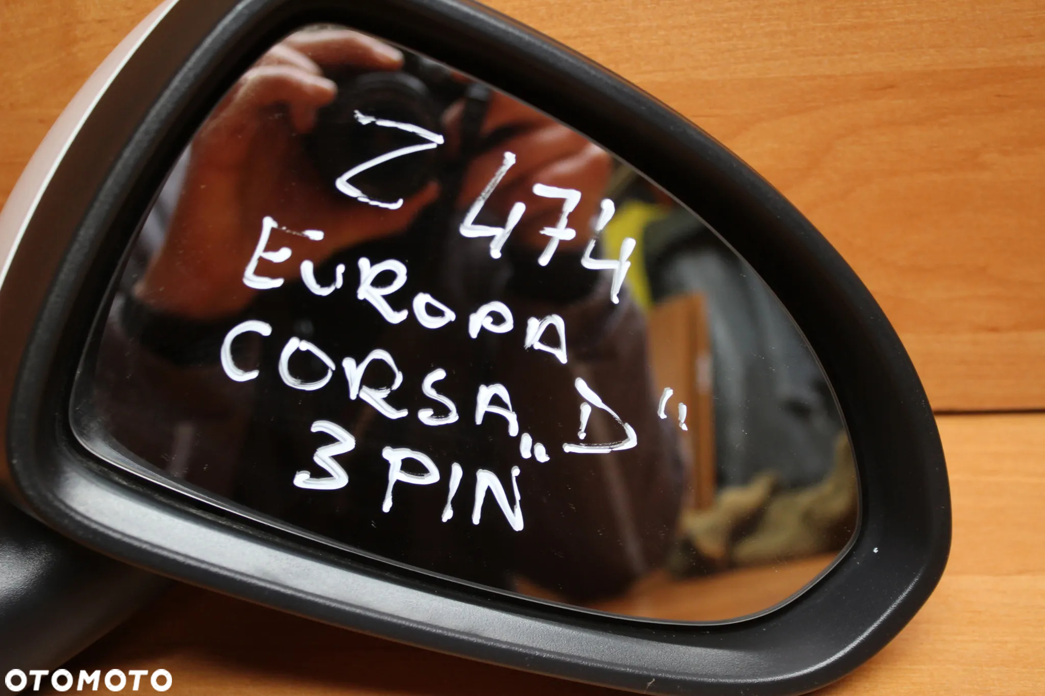 LUSTERKO ZEWNĘTRZNE PRAWE OPEL CORSA D Z474 3 PINY EUROPA - 2