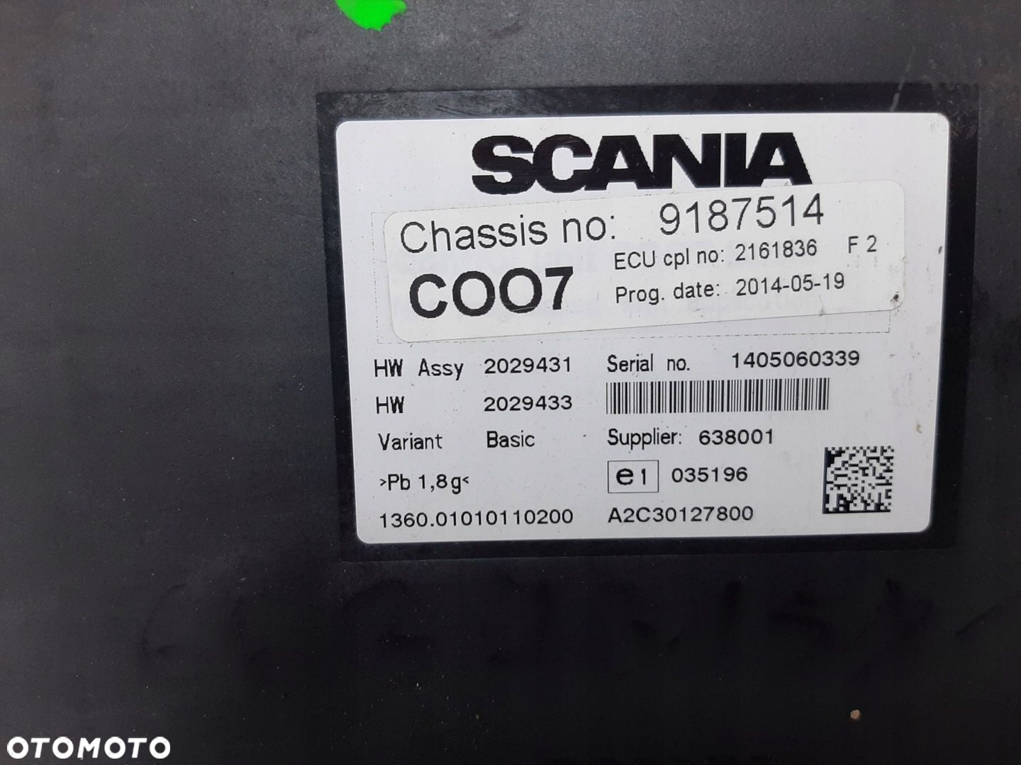 SCANIA R410 EURO6 POJ 12742 302KW 14R STEROWNIK KOORDYNATOR C007 2161836 - 2