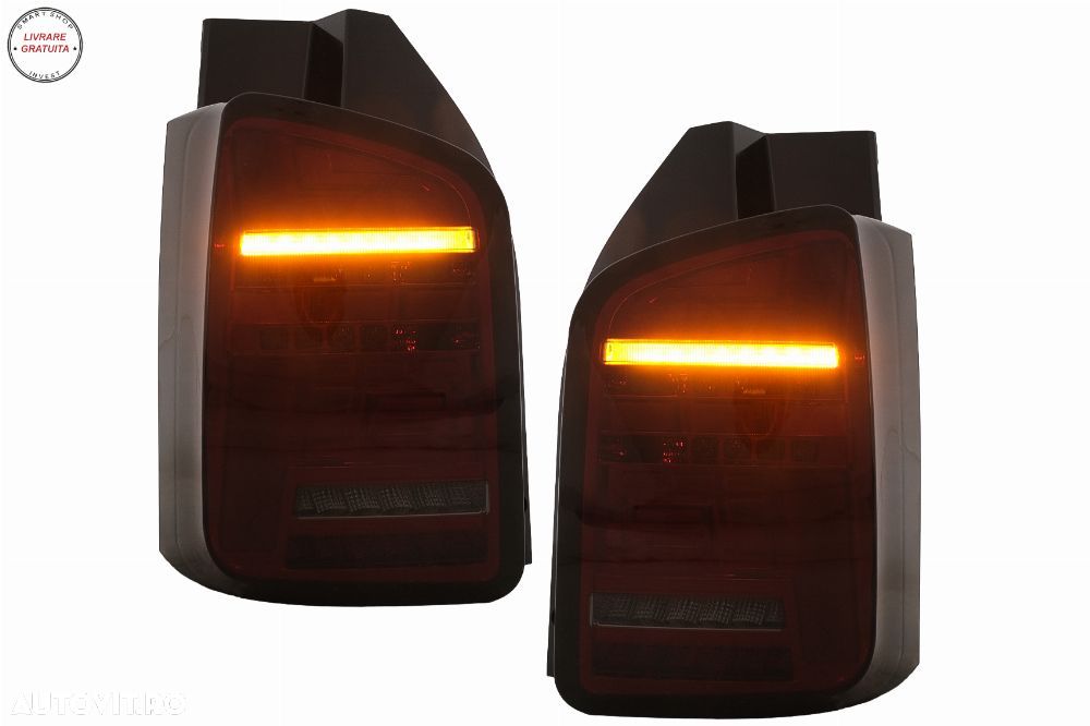 Stopuri Full LED VW Transporter V T5 Facelift (2010-2015) Rosu Fumuriu- livrare gratuita - 4