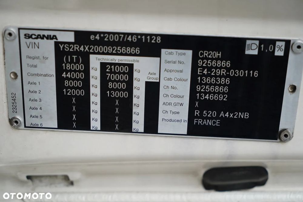 Scania R 520 / V8 / HYDRAULIKA /  RETARDER / KLIMATYZACJA POSTOJOWA / CAŁA NA PODUSZKACH  / EURO 6 - 36
