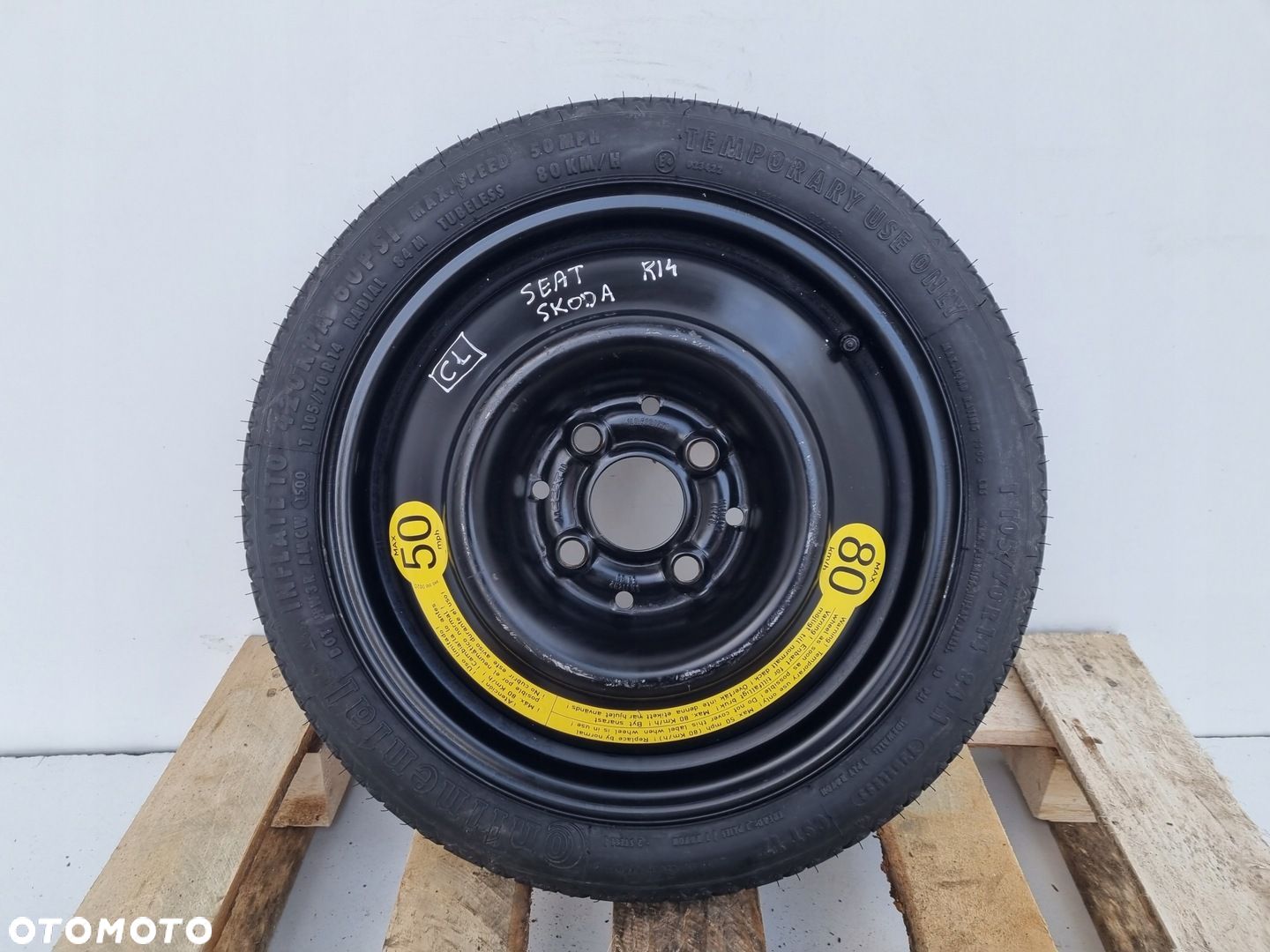 Seat Vw Skoda KOŁO DOJAZDOWE dojazdówka 105/70 R14 4x100 1L0601025D - 1