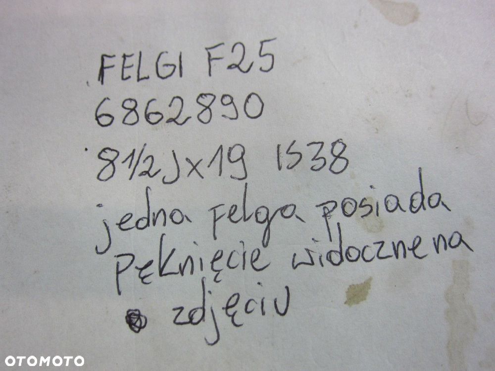 BMW X3 F25 X4 F26 FELGI ALUMINIOWE 19 ORYGINAŁ 36116862890 6862890 R19 608 - 15