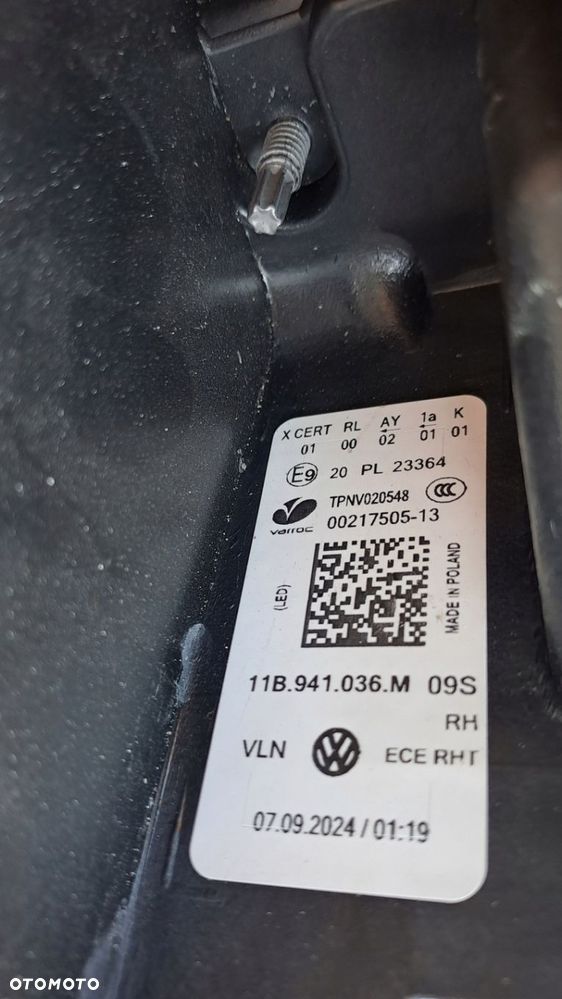 VW ID4 ID.4 PRAWA LAMPA IQ LIGHT FULL LED 11B941036M UŻYWANA - 5