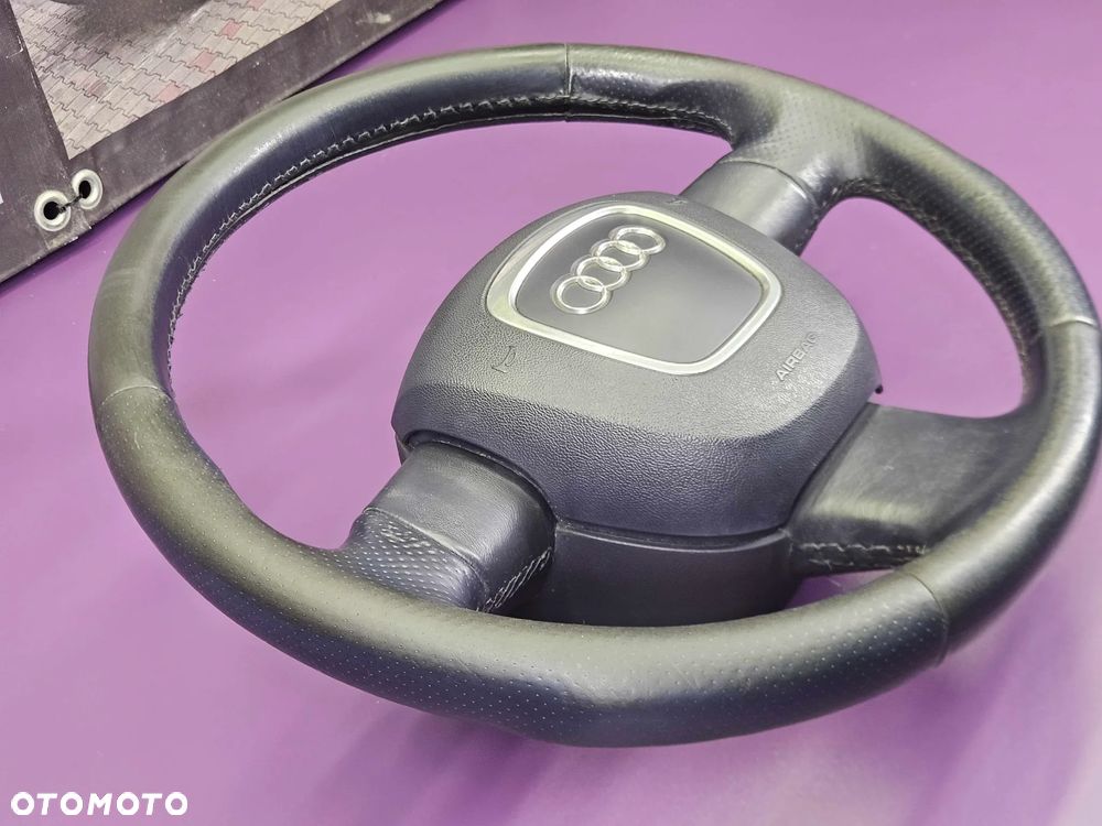 Kierownica Trzy 3 Ramienna Czarna Pikowana Skóra Łopatki Automat Air Bag Poduszka AUDI A6 C6 A4 B7 A3 8P - 19