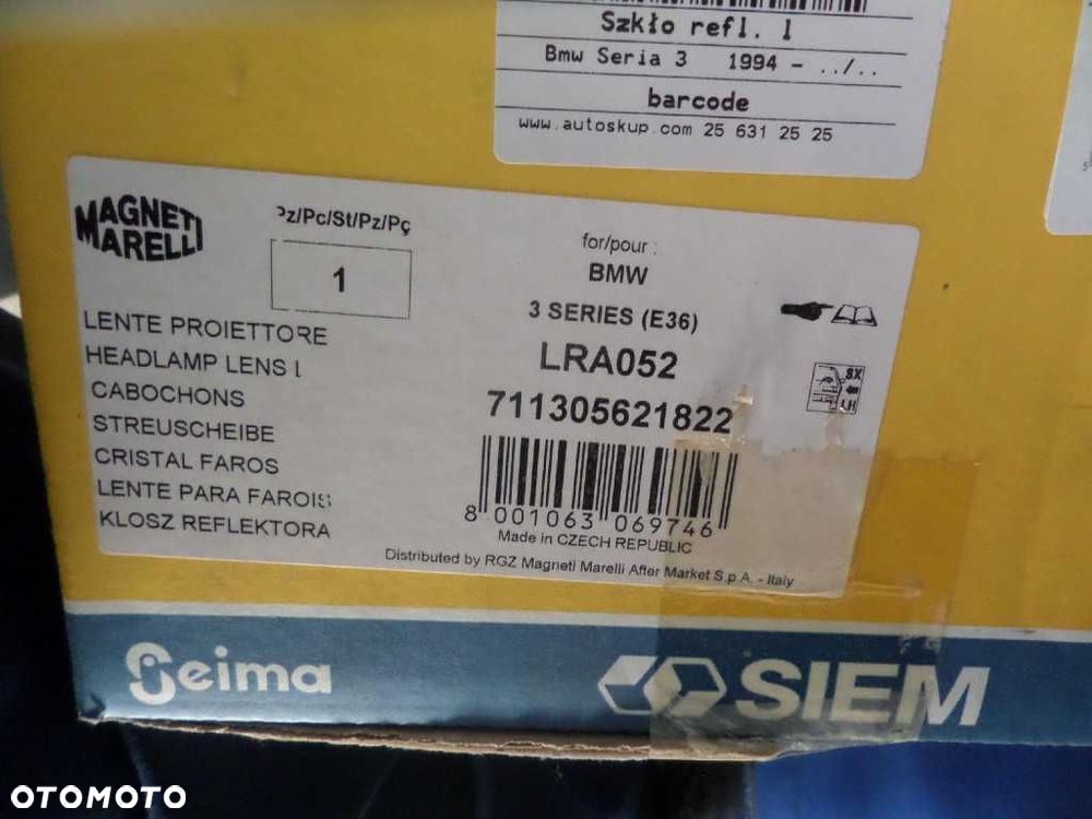 Szkło reflektorowe BMW seria 3 E36 - 5