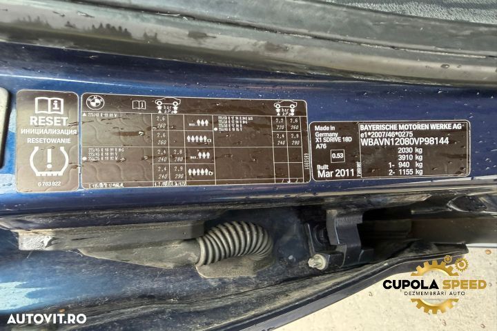 Aripa fata dreapta cod culoare A76 Tiefseeblau Metallic BMW X1 E84 [2 - 10