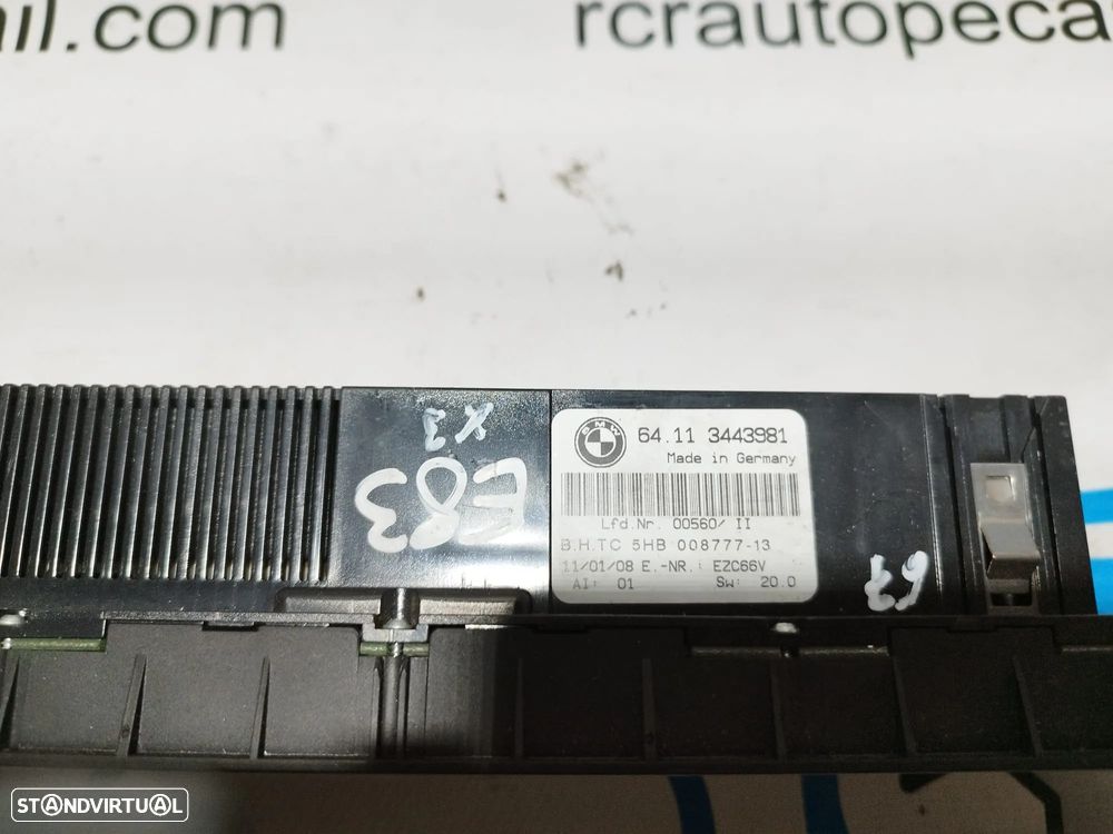 DISPLAY SOFAGEM COMANDO CHAUFFAGE AR CONDICIONADO BMW X3 E83 X DRIVE 64113443981 64113443981 64113455805 - 2